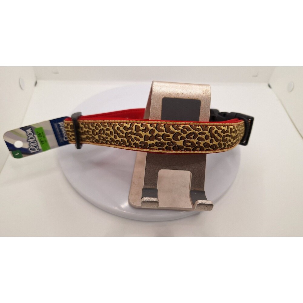 Coastal Brown Leopard On Red Adjustable Collar‎ Large 18"-26" NEW